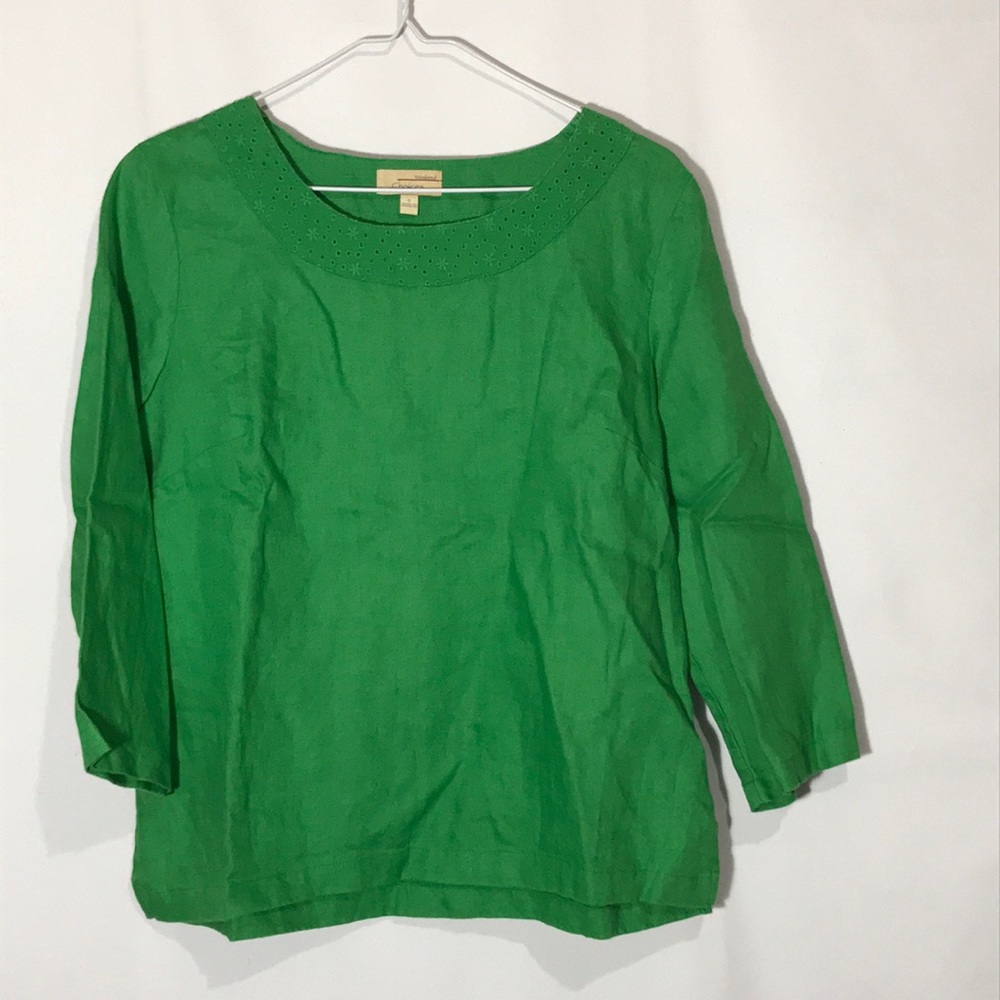 Weekend Choice 100% Line Small Green Top